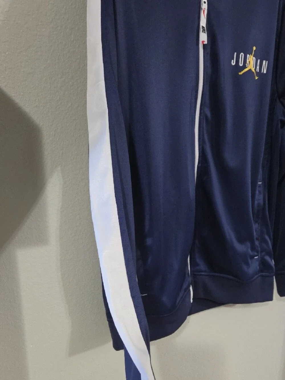 Jordan Jumpman Full-zip Navy Track Jacket with White Panels and Gold Logo